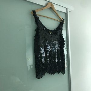 Vintage Sequin Scalloped Tank